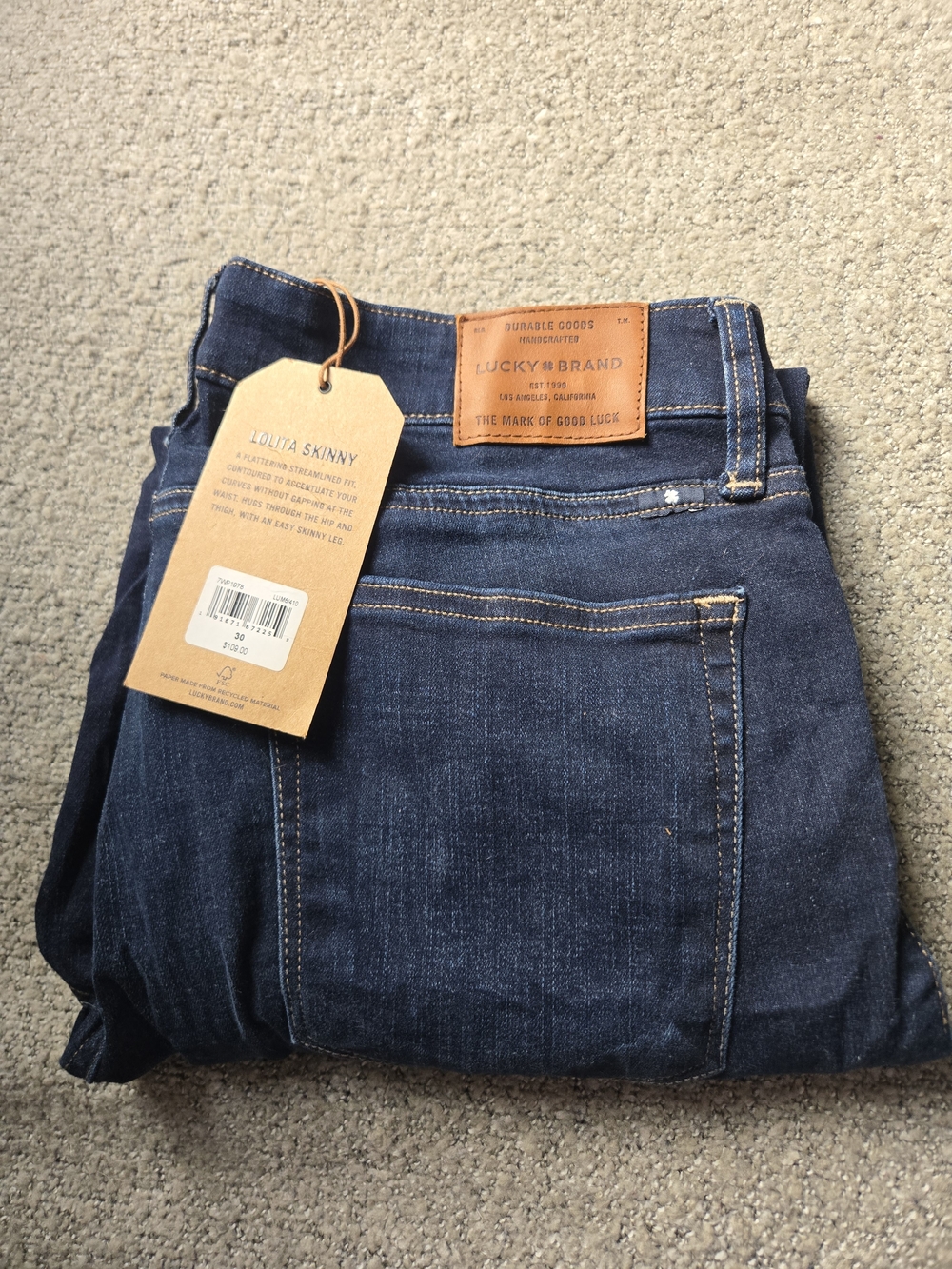 NEW Lucky Brand Womens Dark Blue Slim Jeans - Lolita Skinny